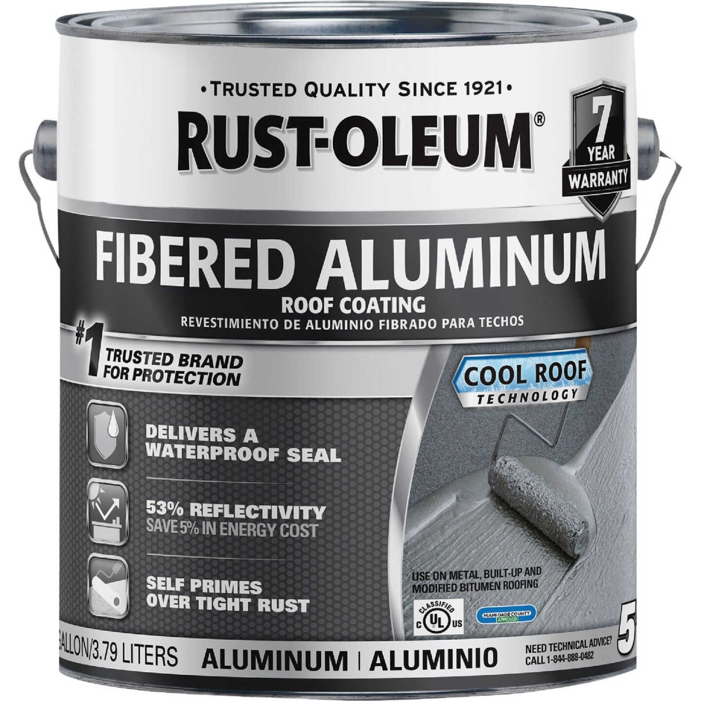Rust-Oleum 510 1 Gal. 7-Year Fibered Aluminum Roof Coating Image 1